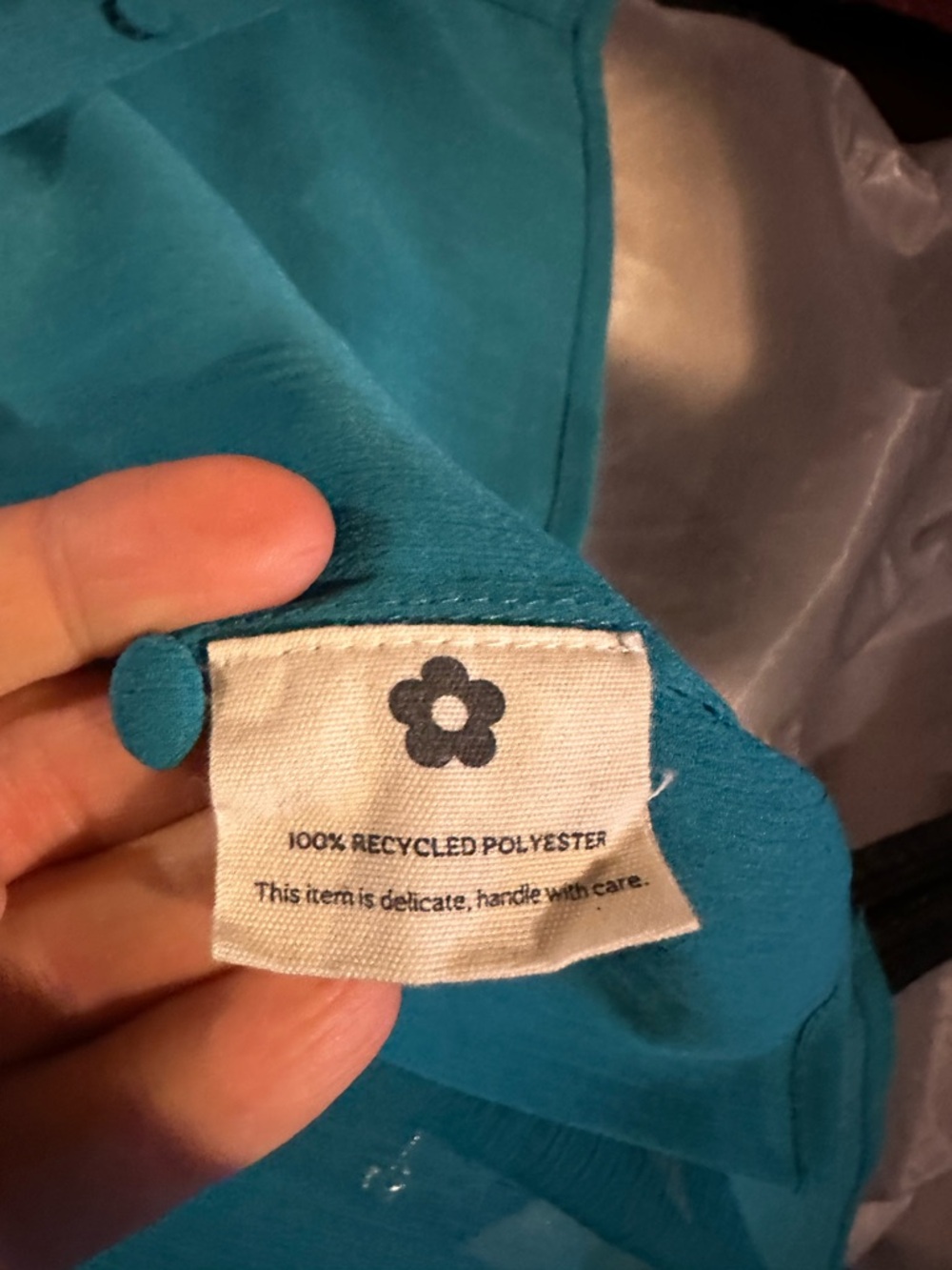 Chic Teal Ruffle Blouse - Picture 6 of 6
